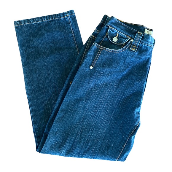 Chams Jeans Dark Wash Contrast Stitching Button Pocket 32x30 F - Picture 3 of 7